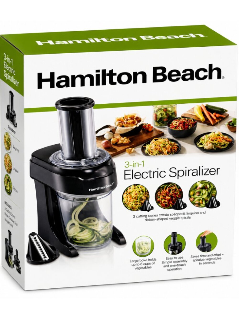 Hamilton Beach 3-in-1 Electric Spiralizer 70930 Veggie Noodle Maker NEW